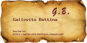 Gallovits Bettina névjegykártya