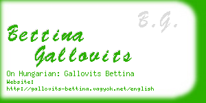 bettina gallovits business card